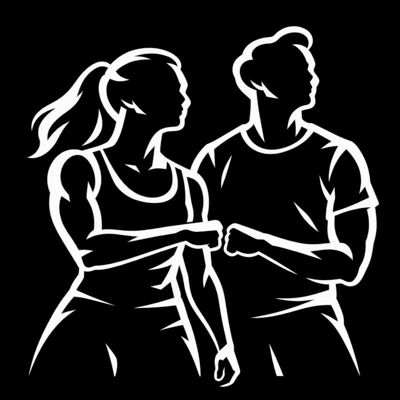 Ilustración de dos personas de la comunidad Aura