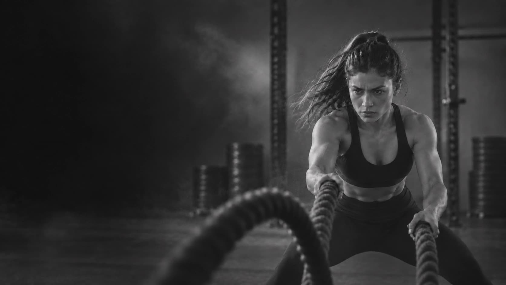 Foto provisional de atleta entrenando con cuerdas