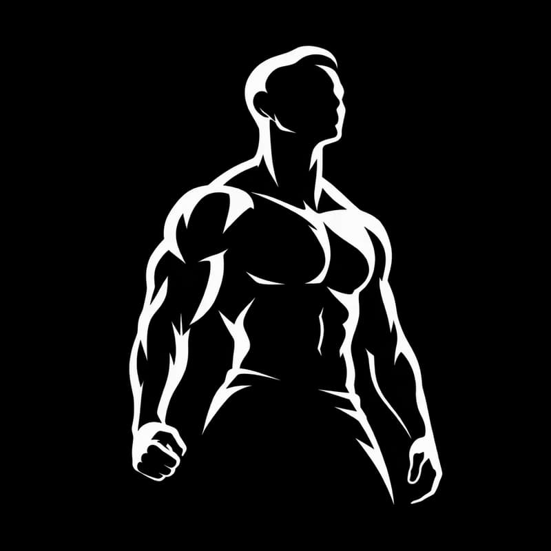 Ilustración de un atleta de pie, con musculatura definida